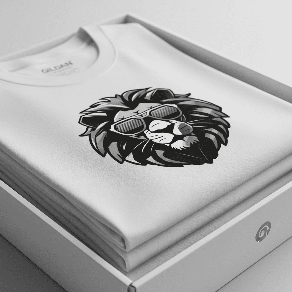 T-shirt in box packaging mockup