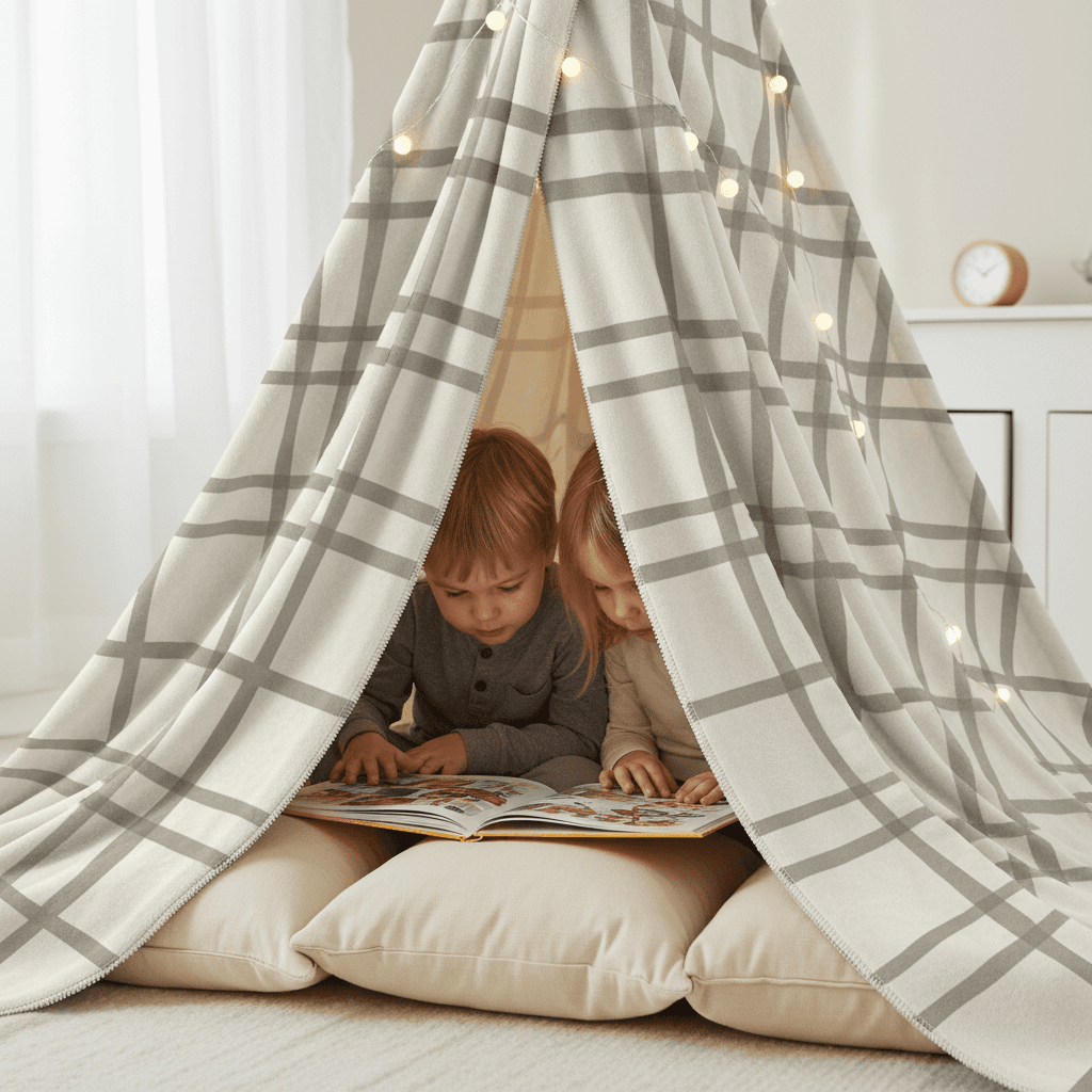 Kids blanket fort mockup