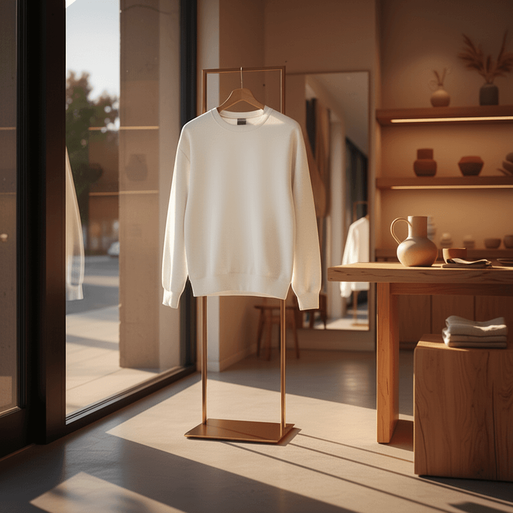 Gildan 18000 crewneck sweatshirt boutique display mockup