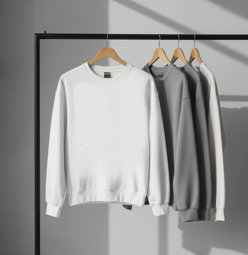 Gildan 18000 crewneck sweatshirt on hanger mockup