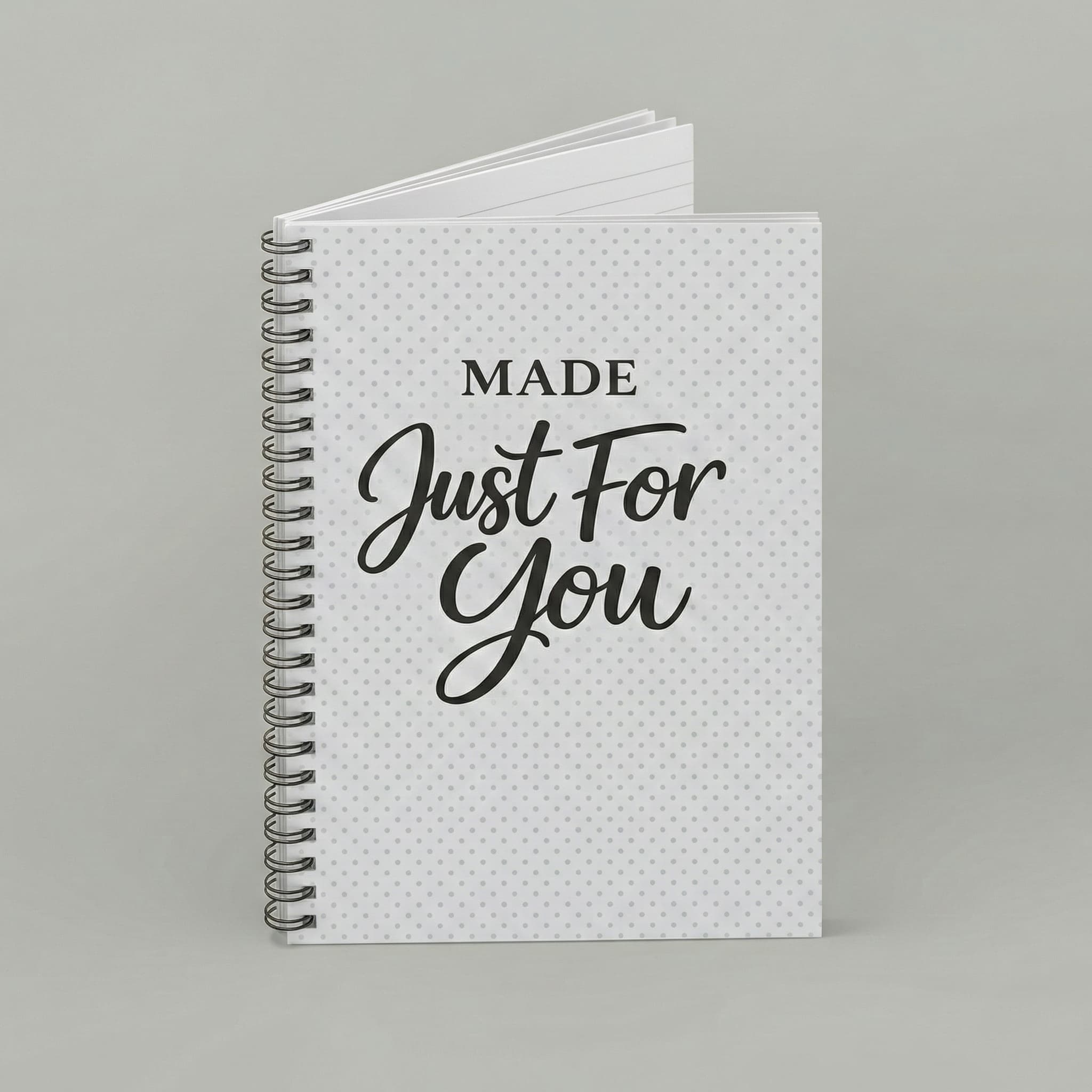 Spiral-bound journal hero product shot mockup