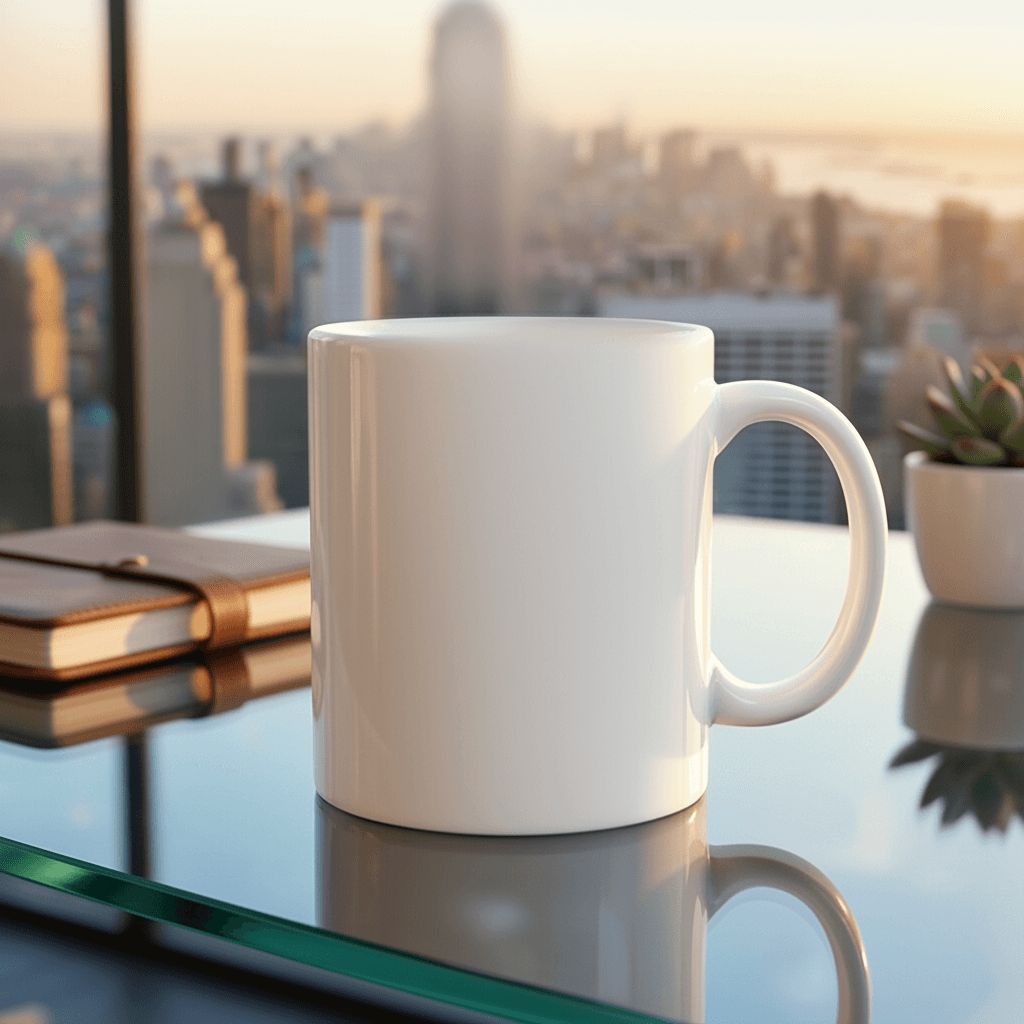 Office Desk mug mockup