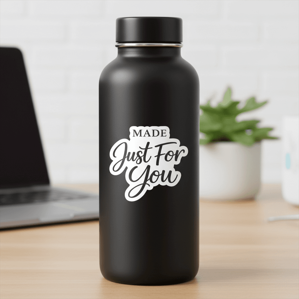 AI sticker mockup — water bottle