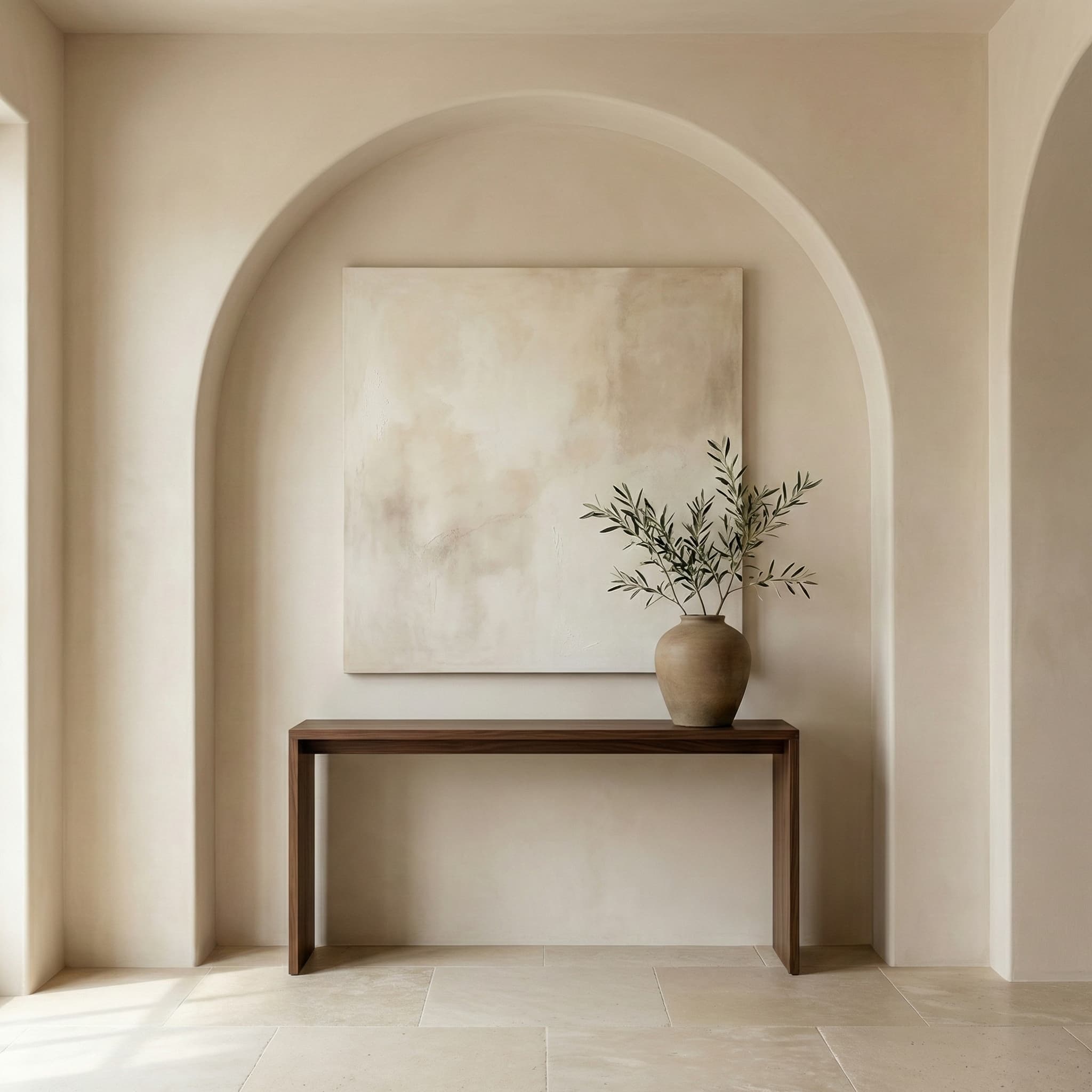 Canvas mockup in an arched entryway